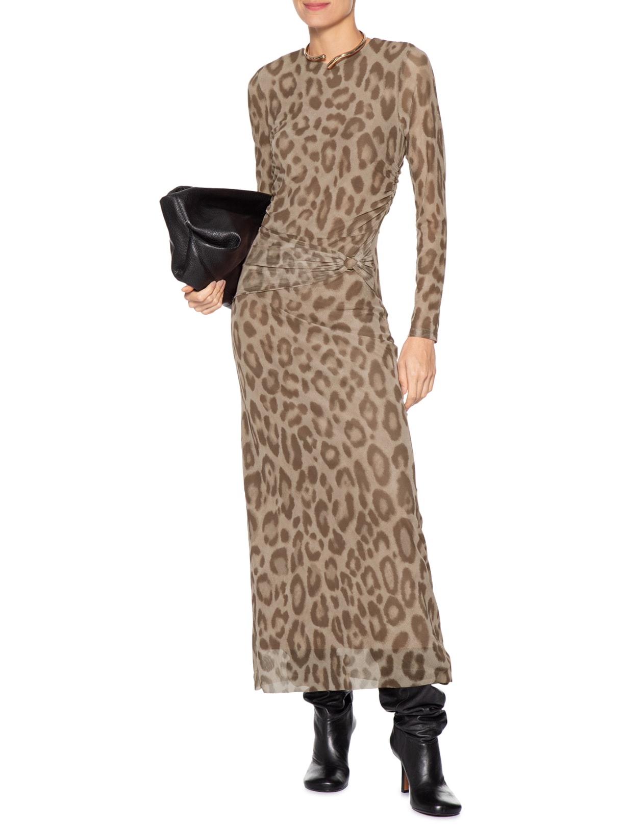 Vestido Tule Dafina Marrom Le Lis