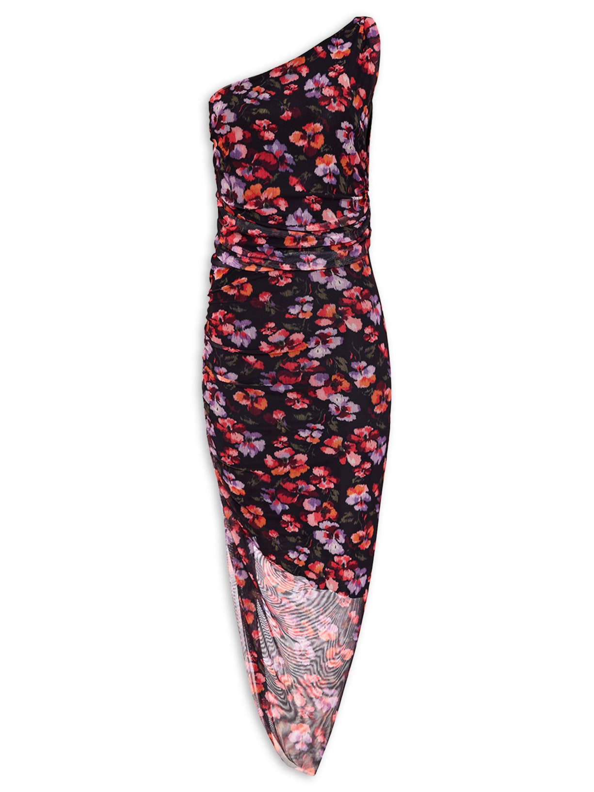 Vestido Tule Dark Blossom V27 Preto Mixed