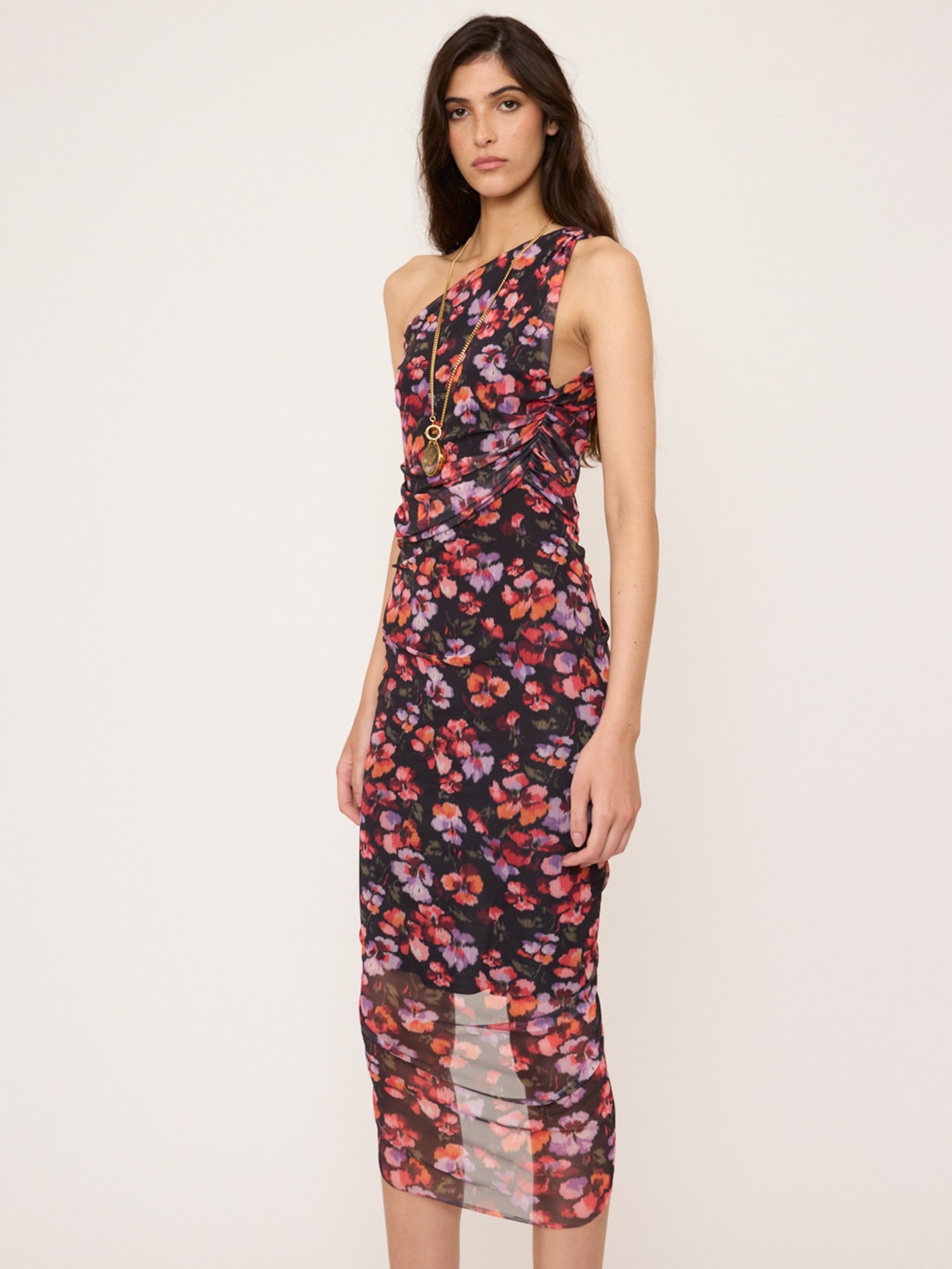 Vestido Tule Dark Blossom V27 Preto Mixed