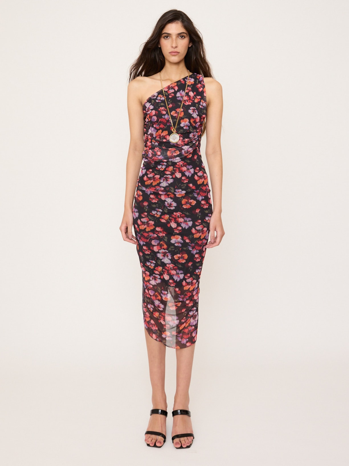 Vestido Tule Dark Blossom V27 Preto Mixed