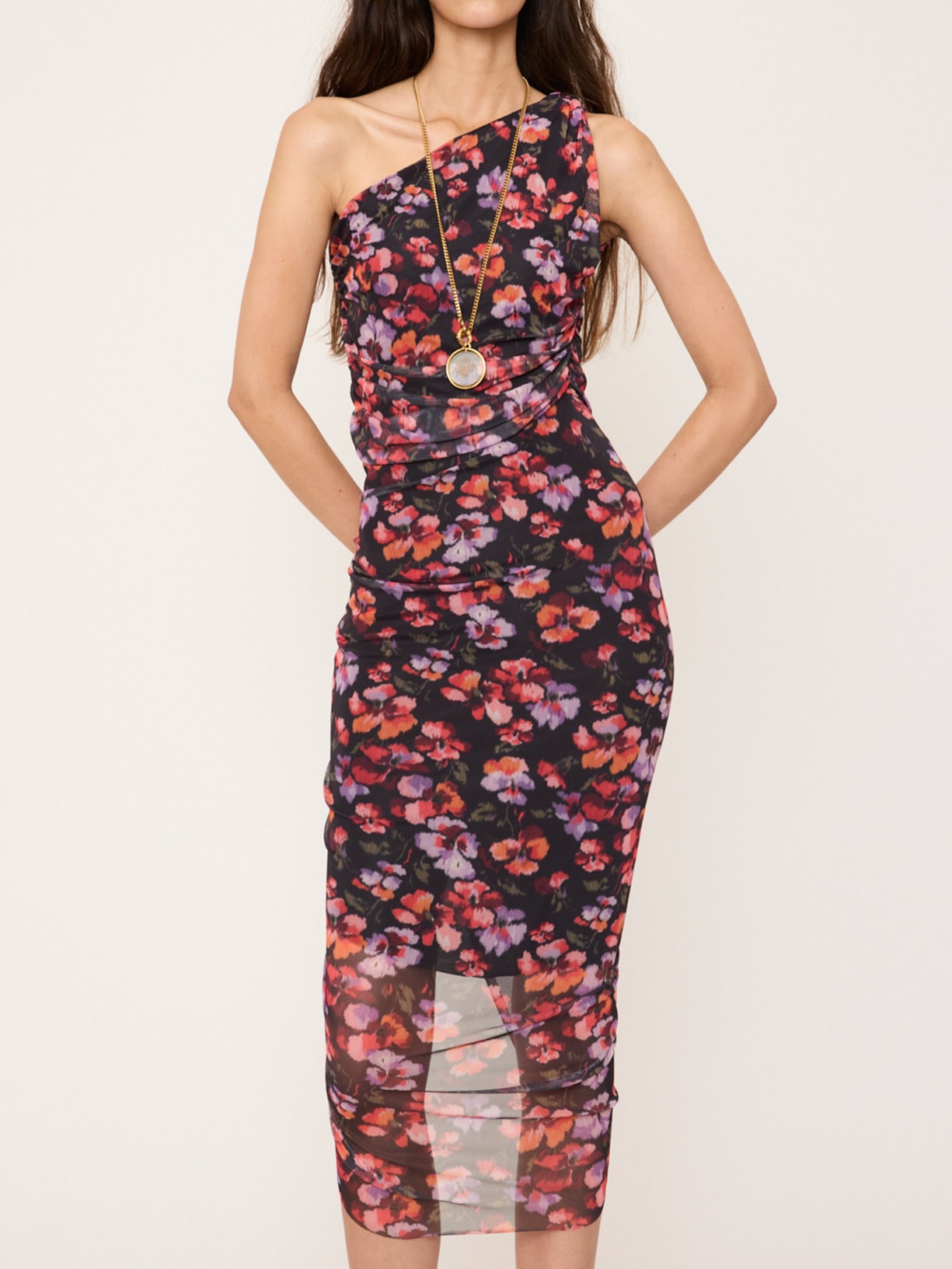 Vestido Tule Dark Blossom V27 Preto Mixed