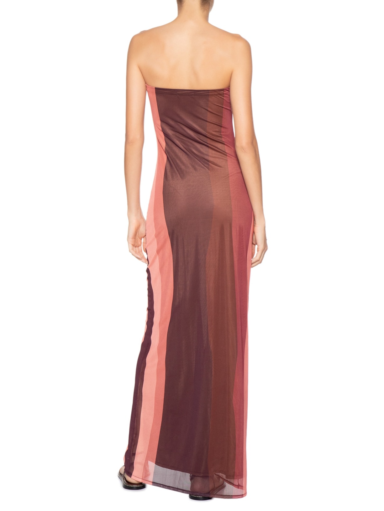 Vestido Tule Est Brisa Floral Marrom Dress To