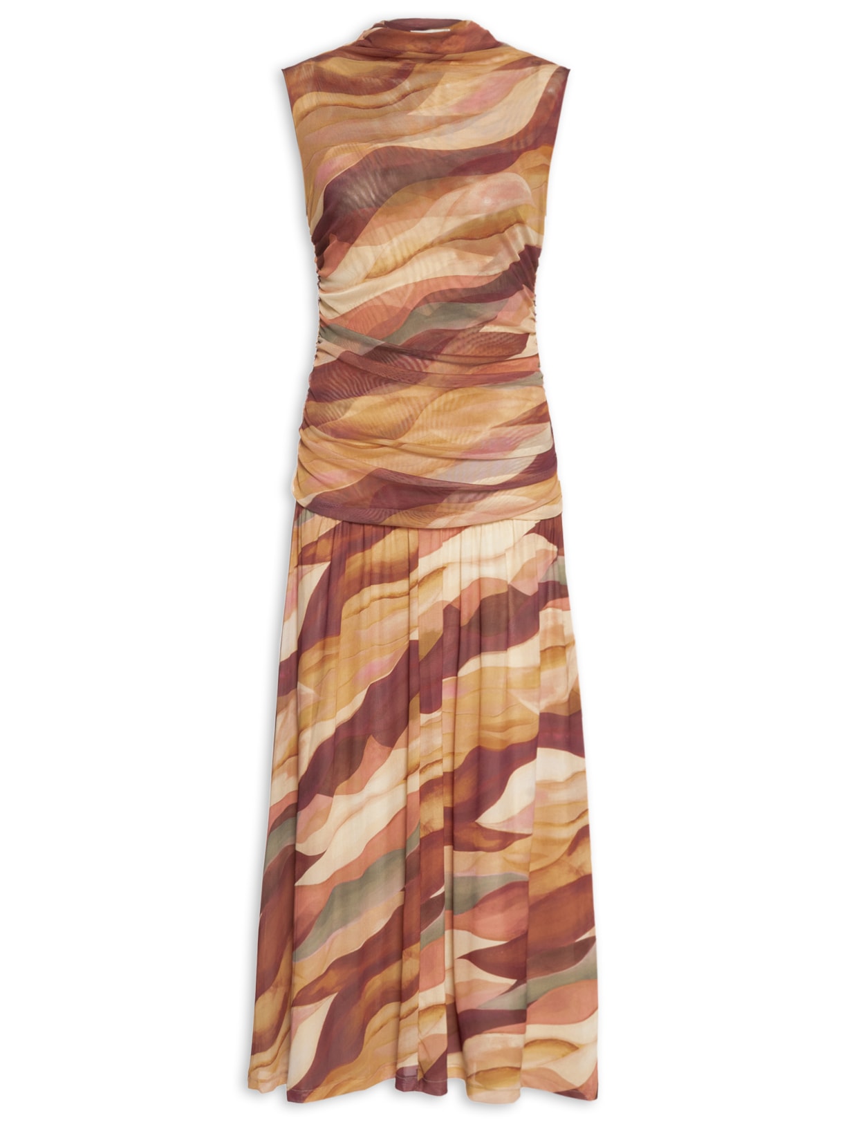 Vestido Tule Estampa Dunas Rosa Dress To