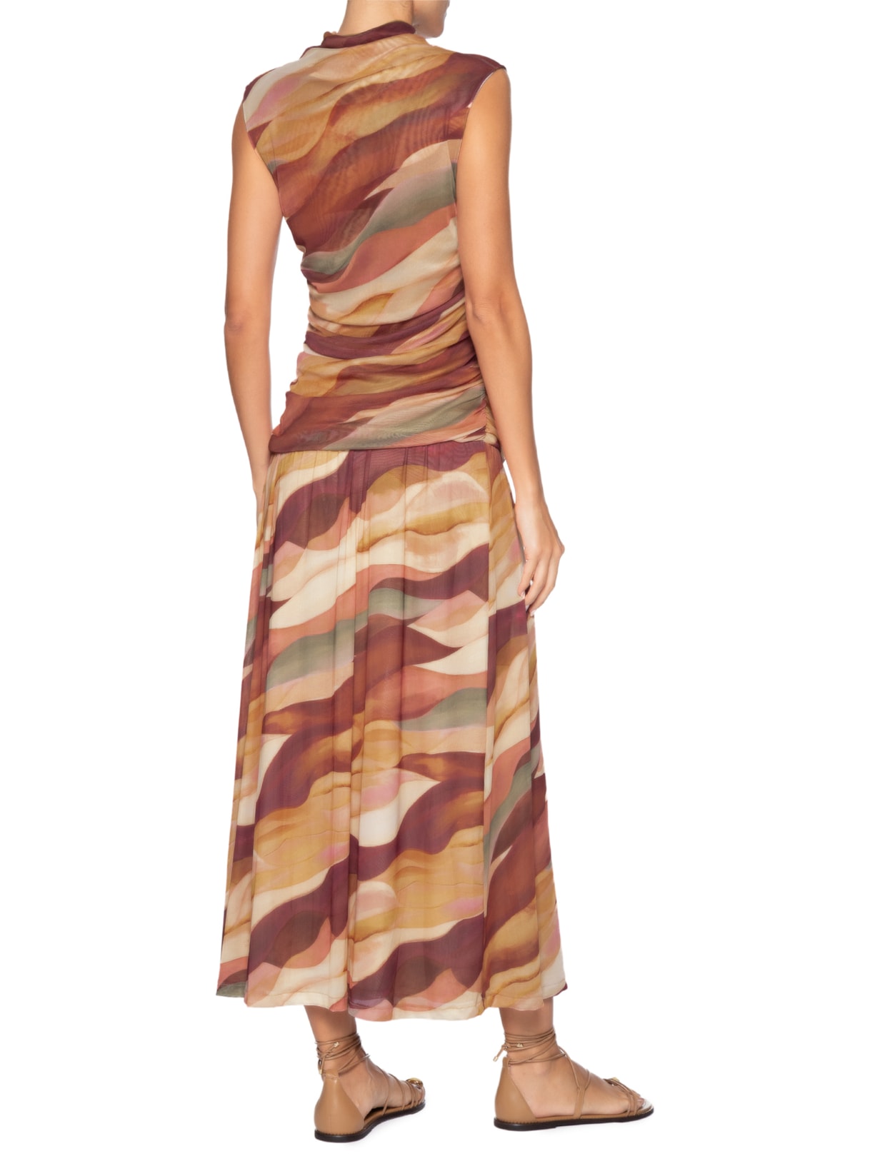 Vestido Tule Estampa Dunas Rosa Dress To