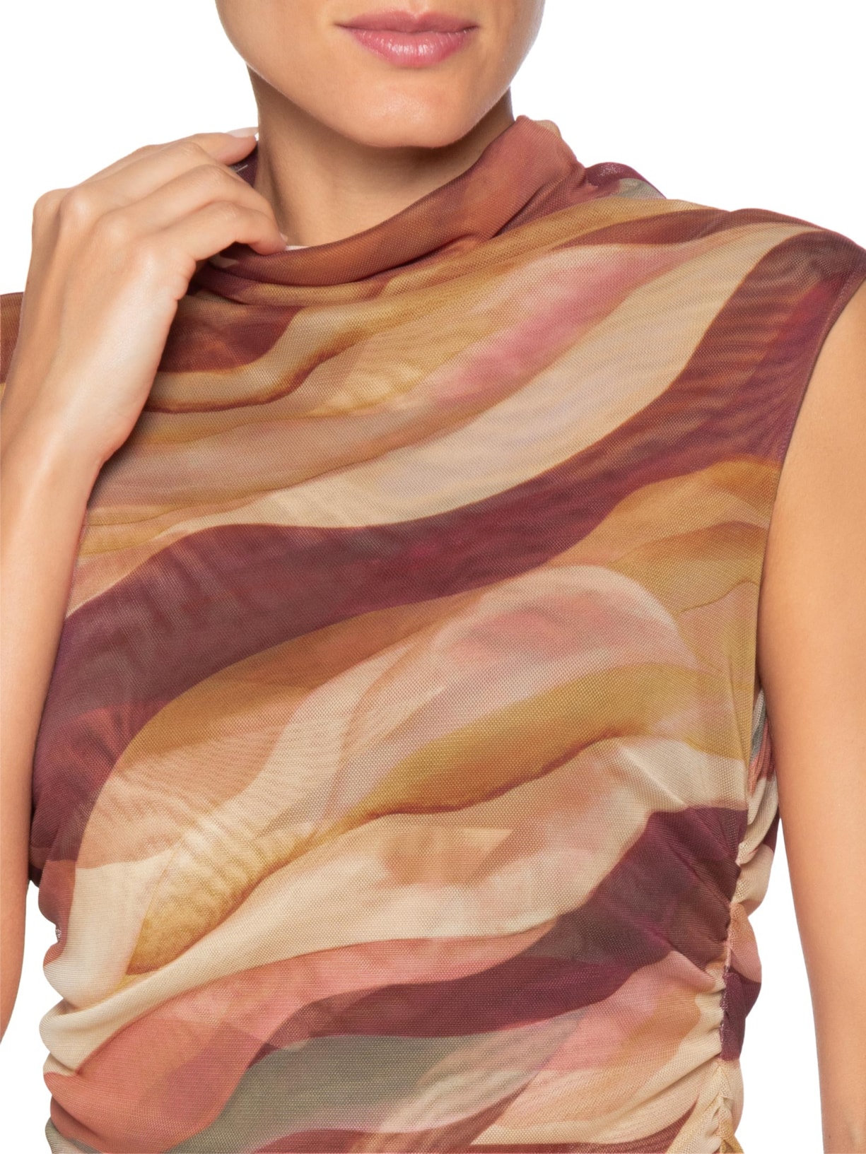 Vestido Tule Estampa Dunas Rosa Dress To