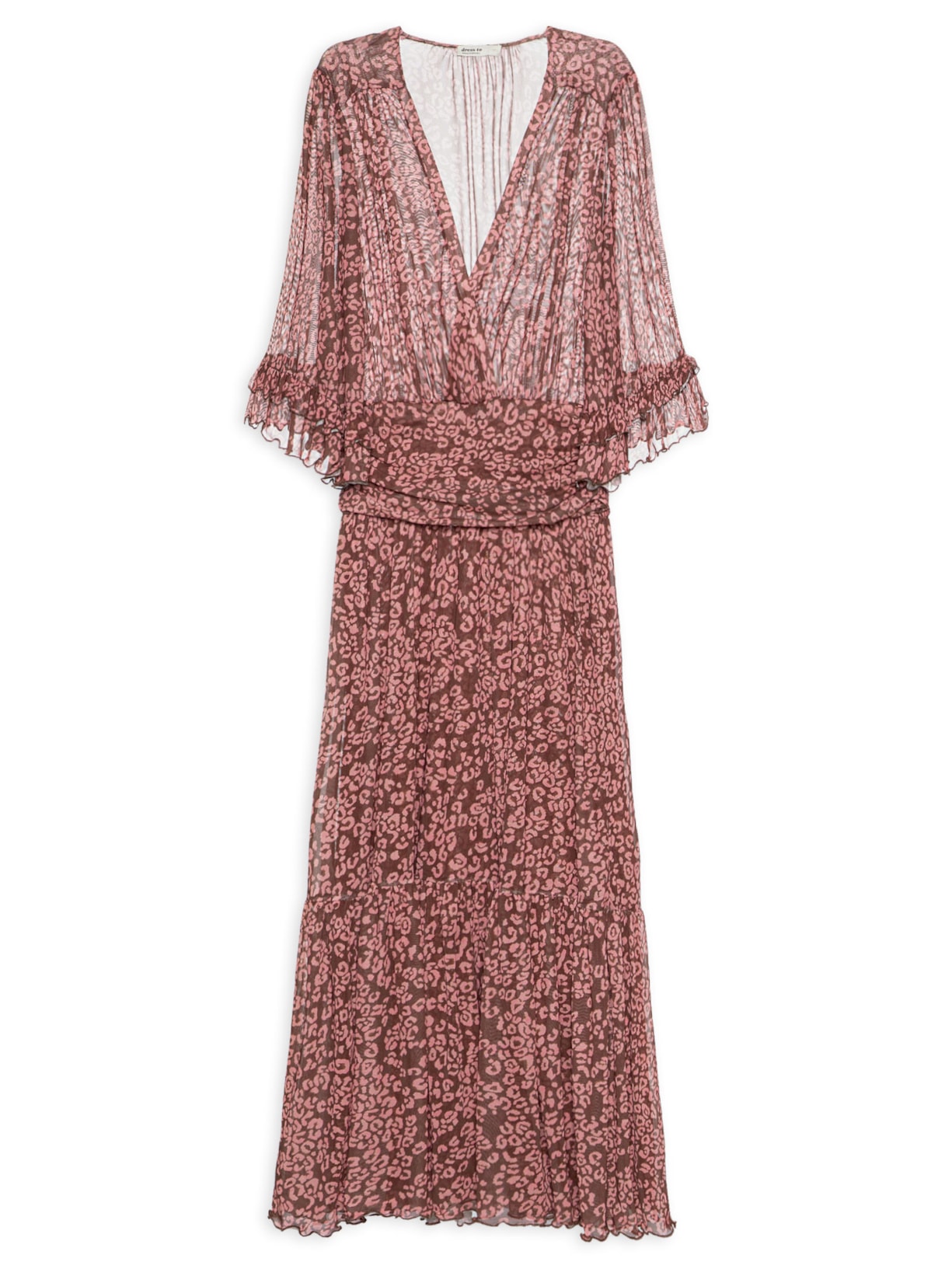 Vestido Tule Estampa Felina Marrom Dress To