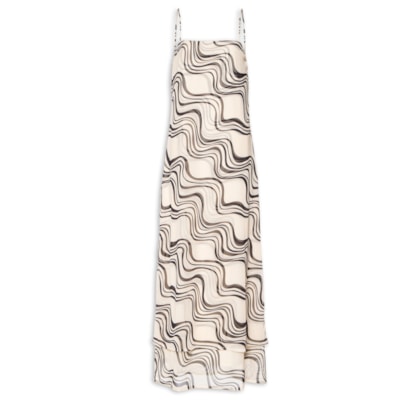 Vestido Tule Estampa Fluir - Branco