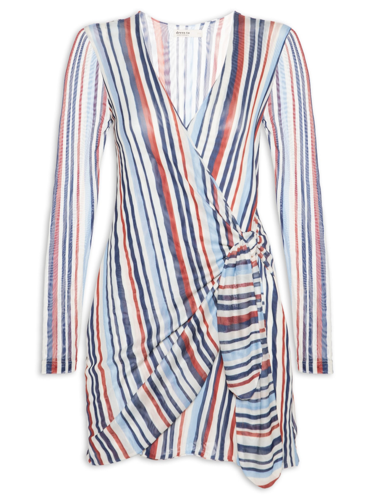 Vestido Tule Estampa Listra Verano – Azul Dress To