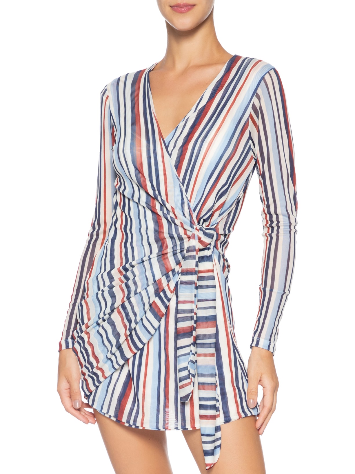 Vestido Tule Estampa Listra Verano – Azul Dress To