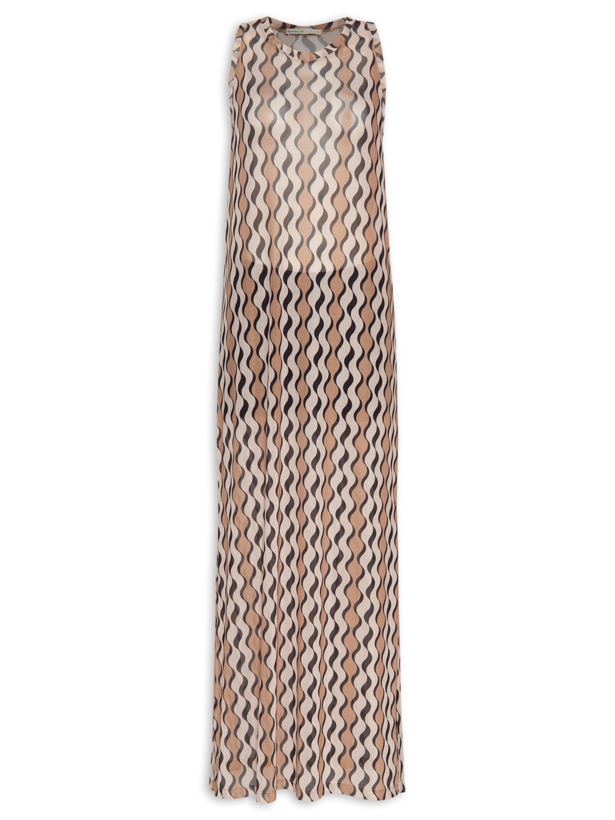 Vestido Tule Estampa Real - Marrom