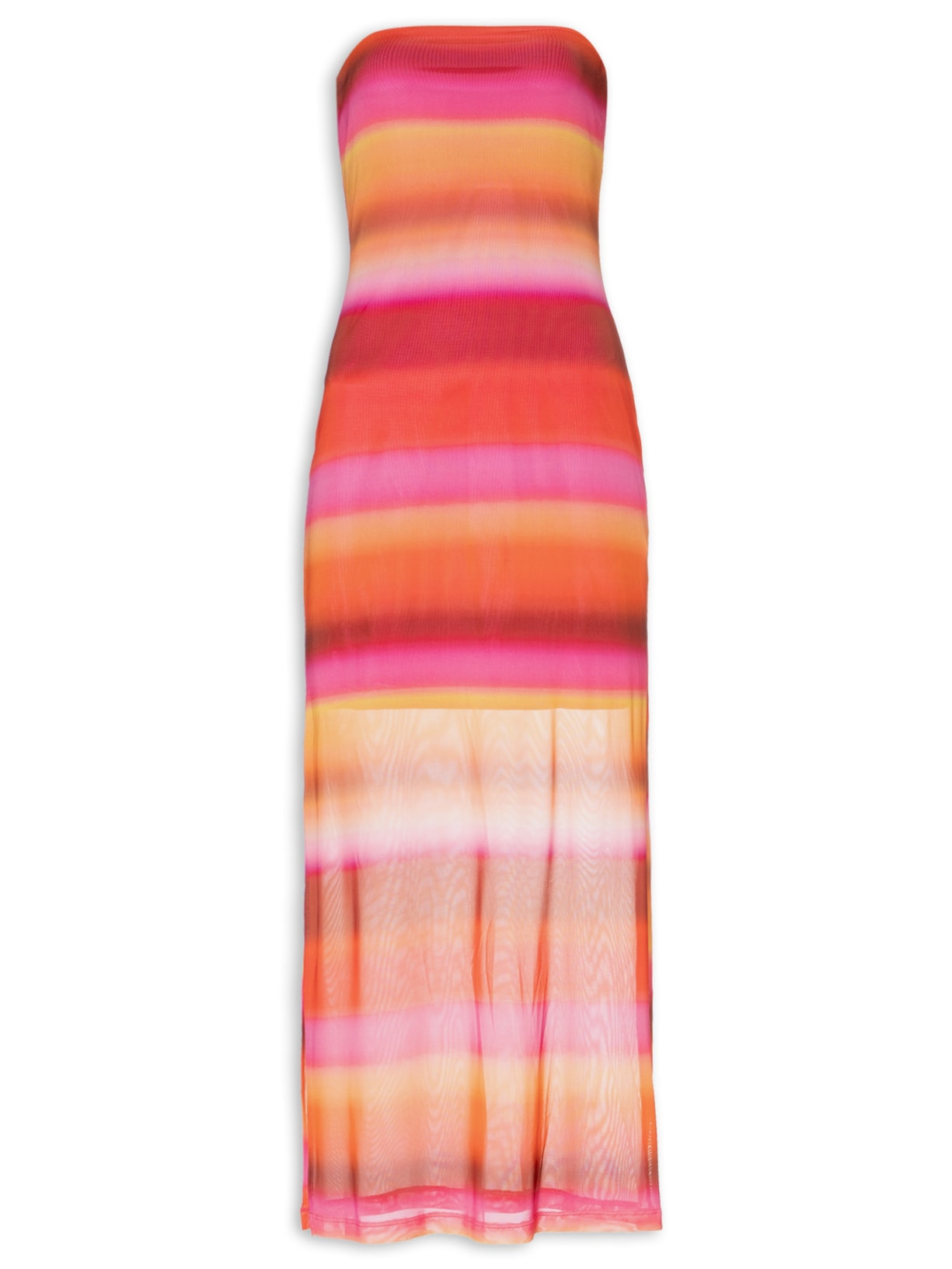 Vestido Tule Estampa Tarde - Rosa