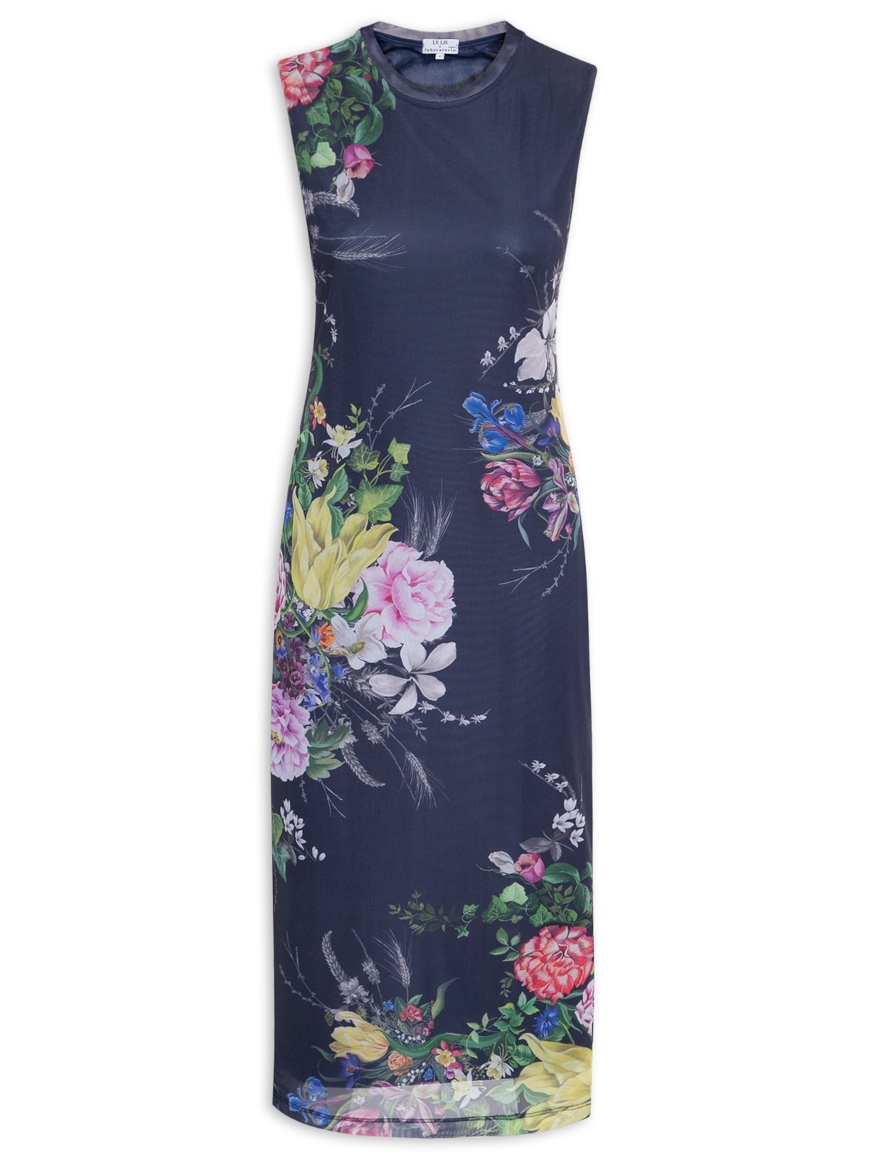 Vestido Tule Fiori - Azul