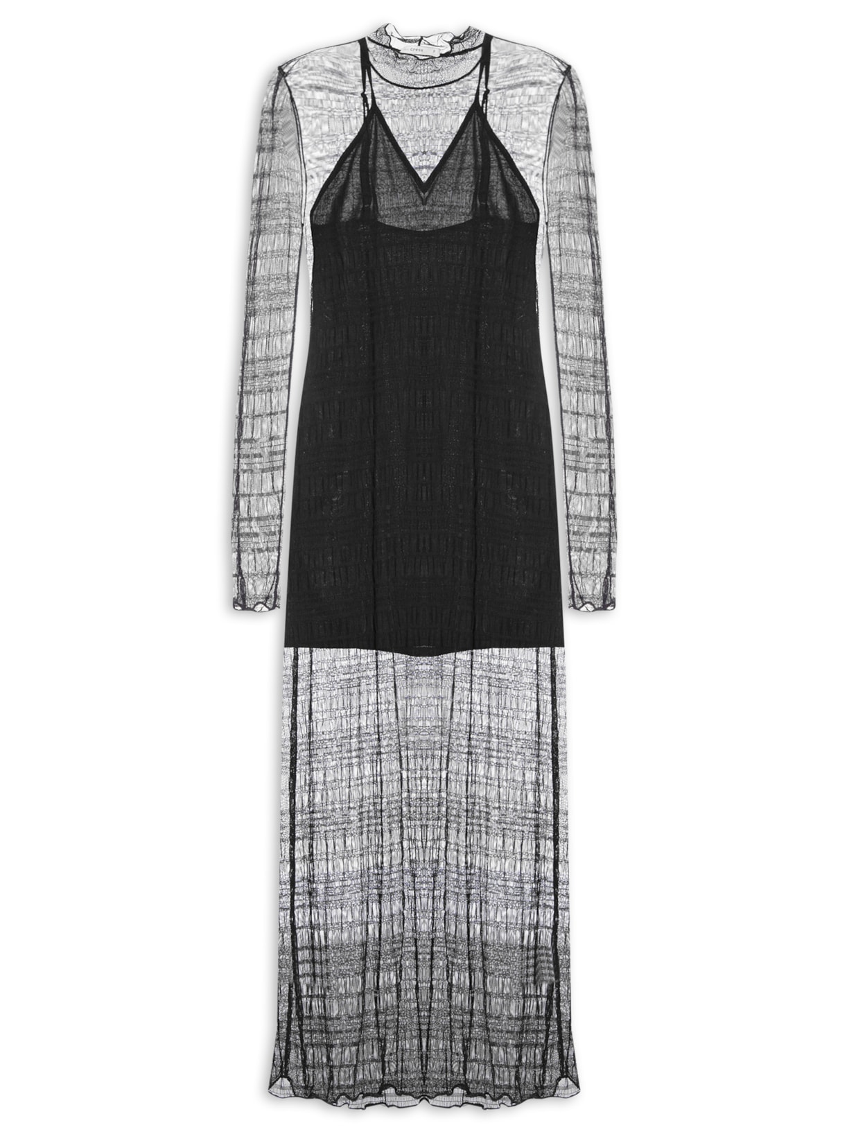 Vestido Tule Frufru - Preto