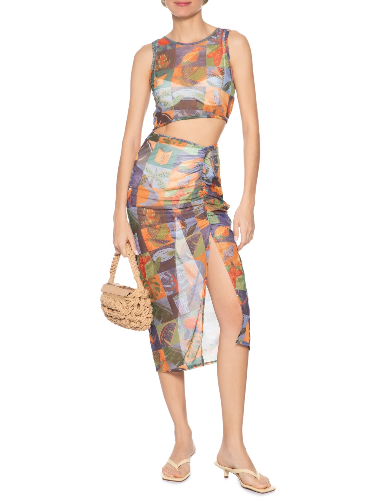 Vestido Tule Lago Do Amor Azul Farm Praia