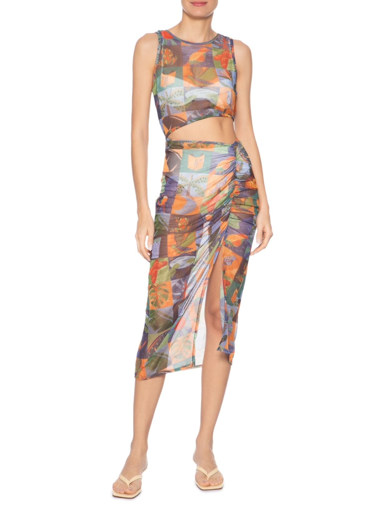 Vestido Tule Lago Do Amor Azul Farm Praia