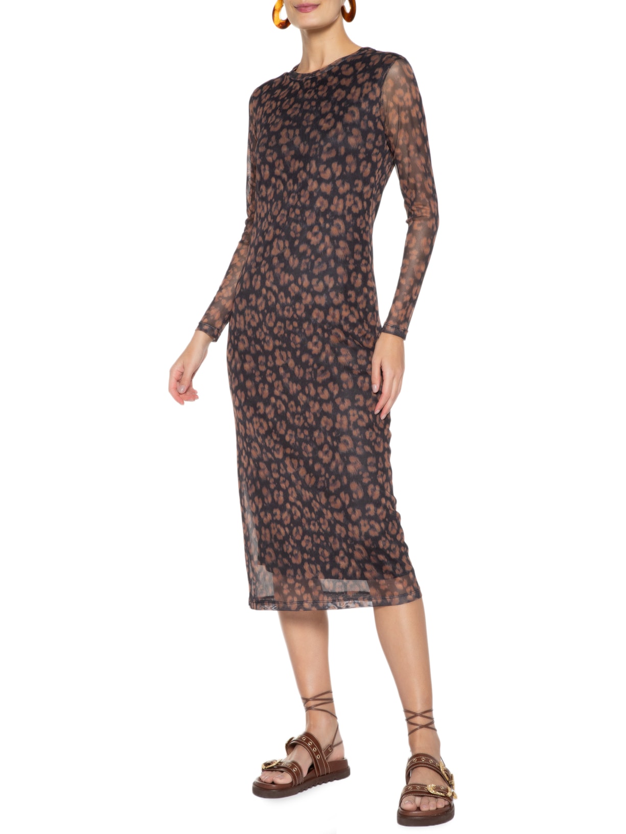 Vestido Tule Leopard Animal Print Le Lis