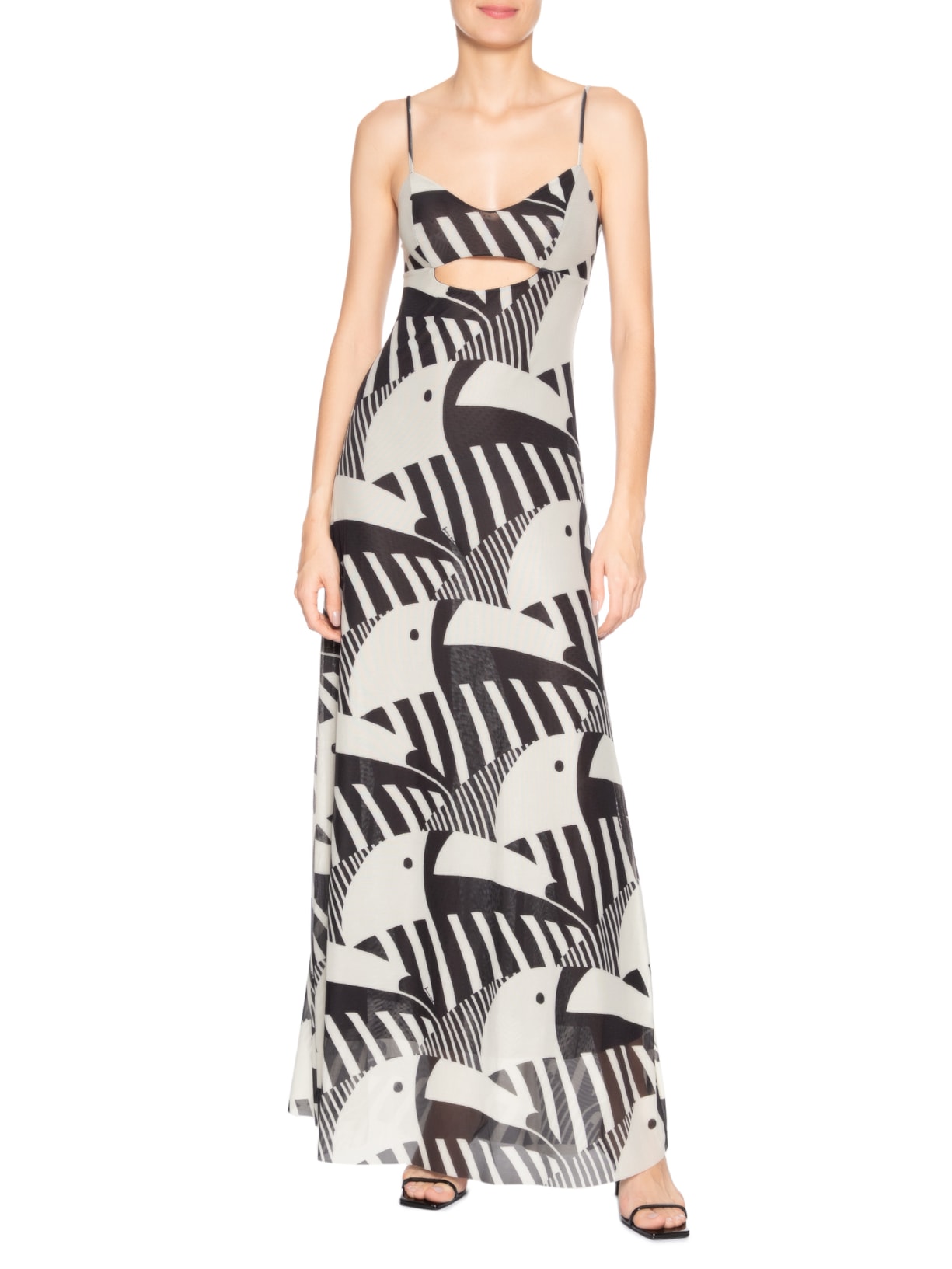 Vestido Tule Longo Tuca Legal Preto Farm