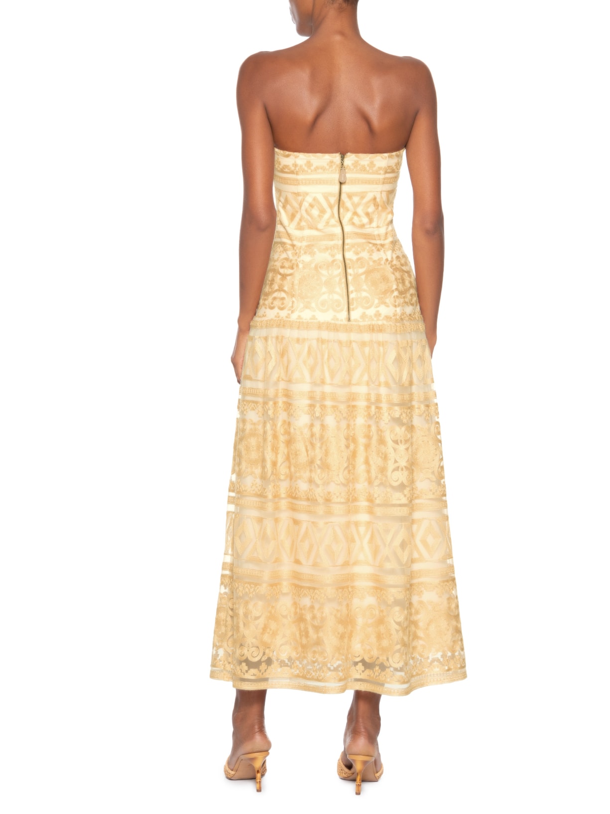 Vestido Tule Mahal V26 Bege Mixed