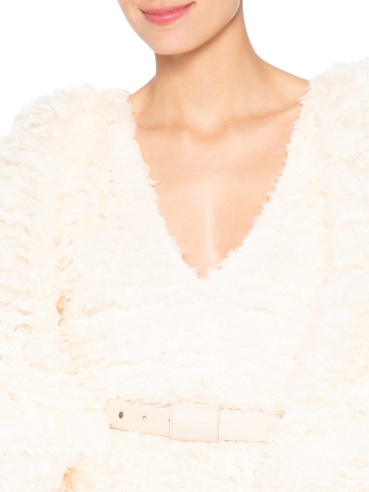 Vestido Tule Memória Off White Paula Raia