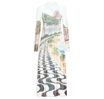 Vestido Tule Midi Copacabana - Azul