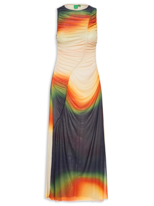 Vestido Tule Midi Degradê Latina - Amarelo
