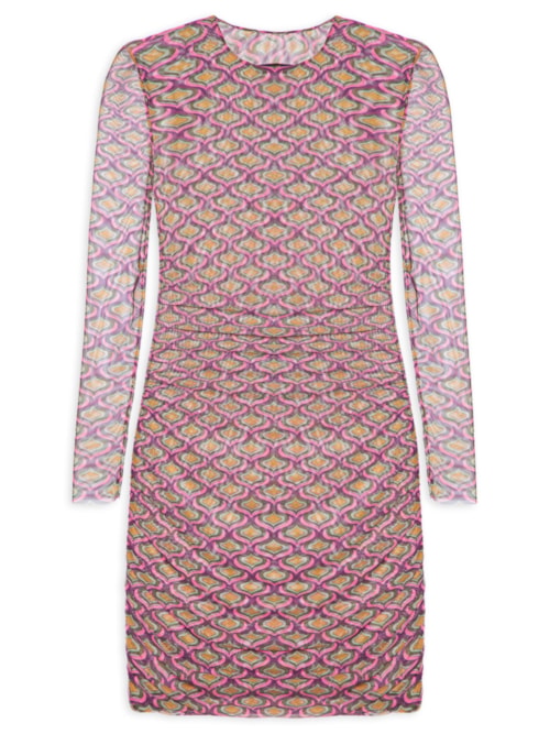 Vestido Tule Mini Geo - Roxo