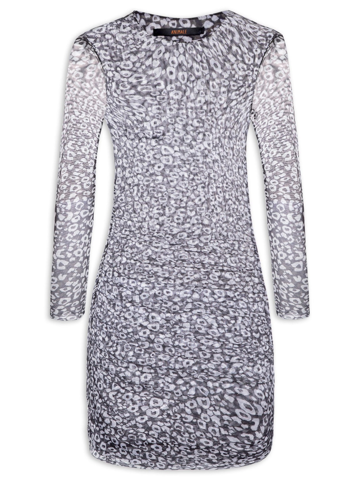 Vestido Tule Mini Onça Preto Animale