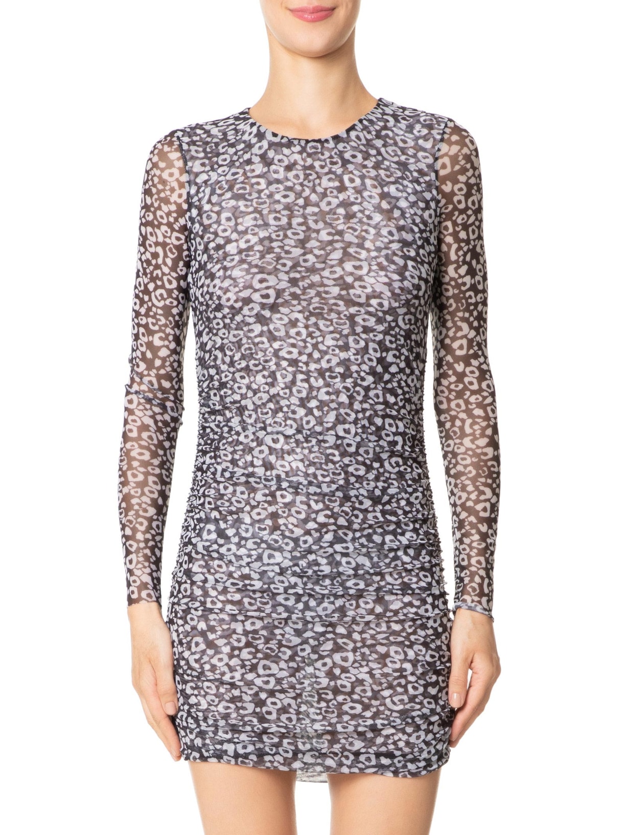 Vestido Tule Mini Onça Preto Animale