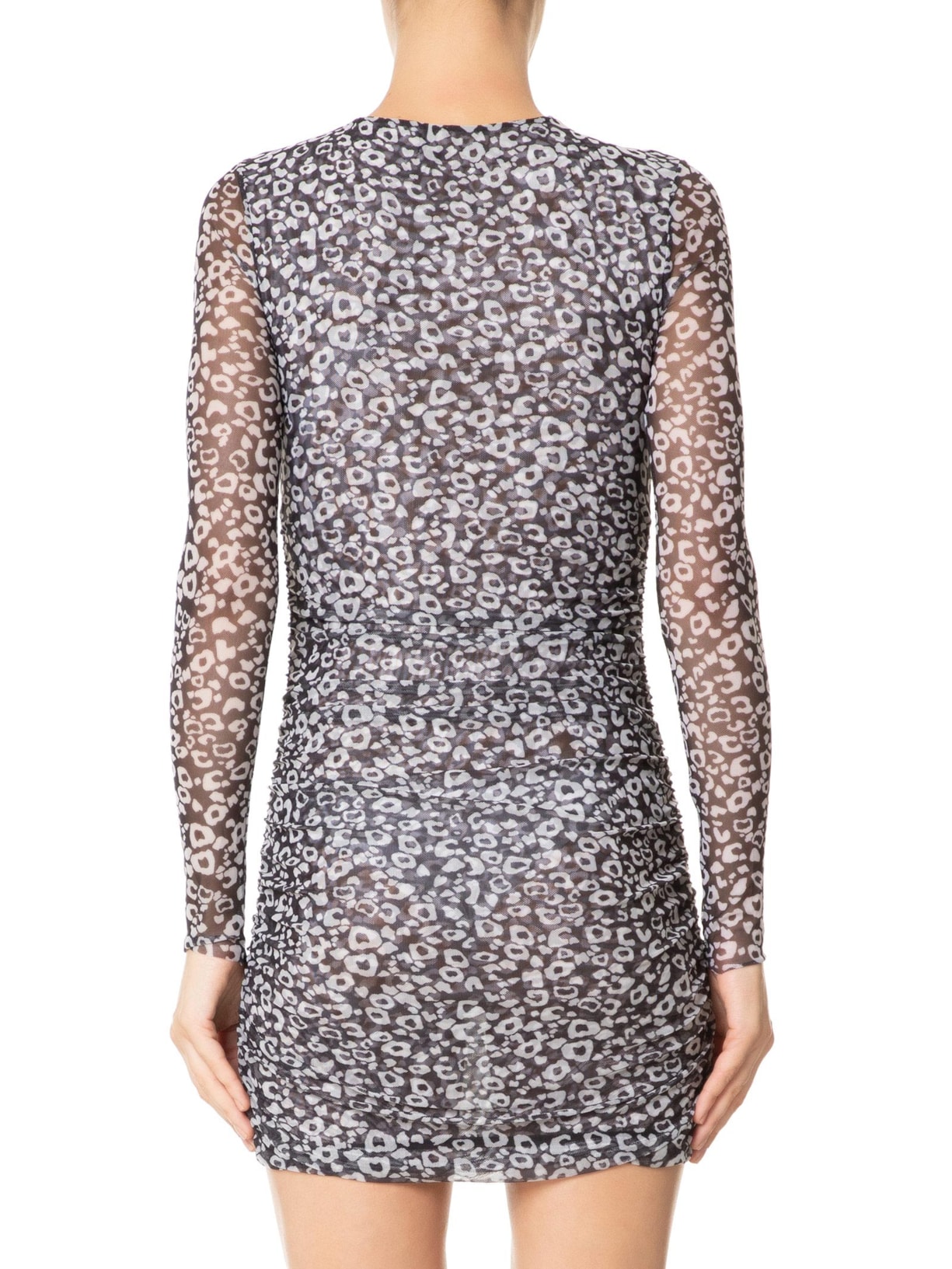 Vestido Tule Mini Onça Preto Animale