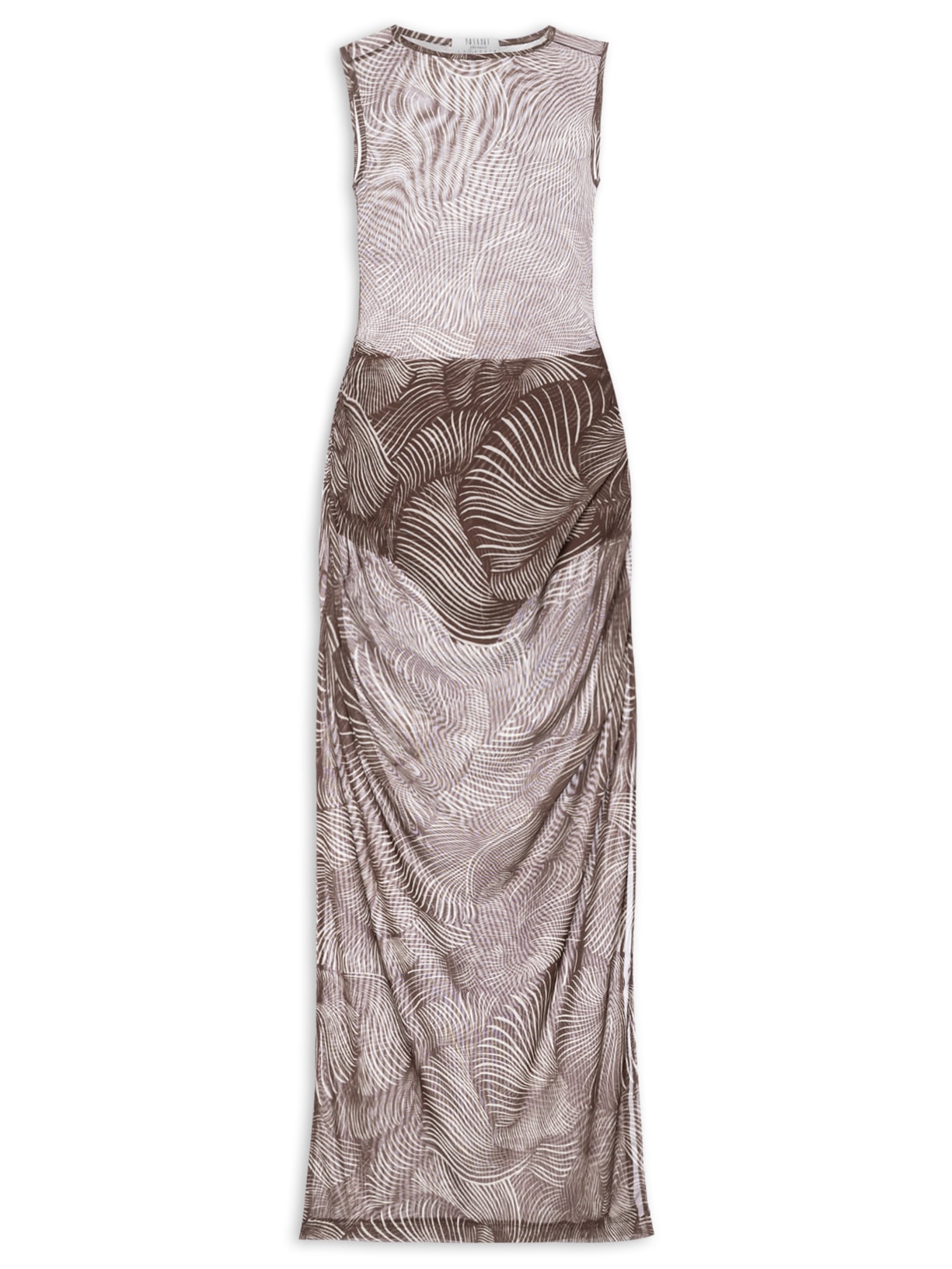 Vestido Tule Mush Shell - Marrom