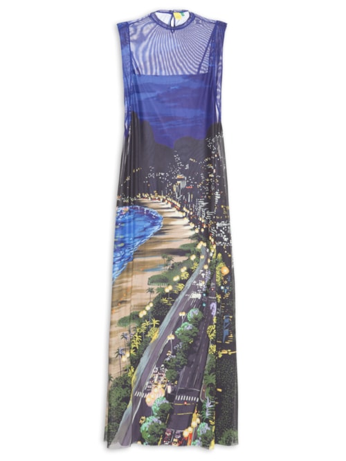 Vestido Tule Noite Carioca - Azul