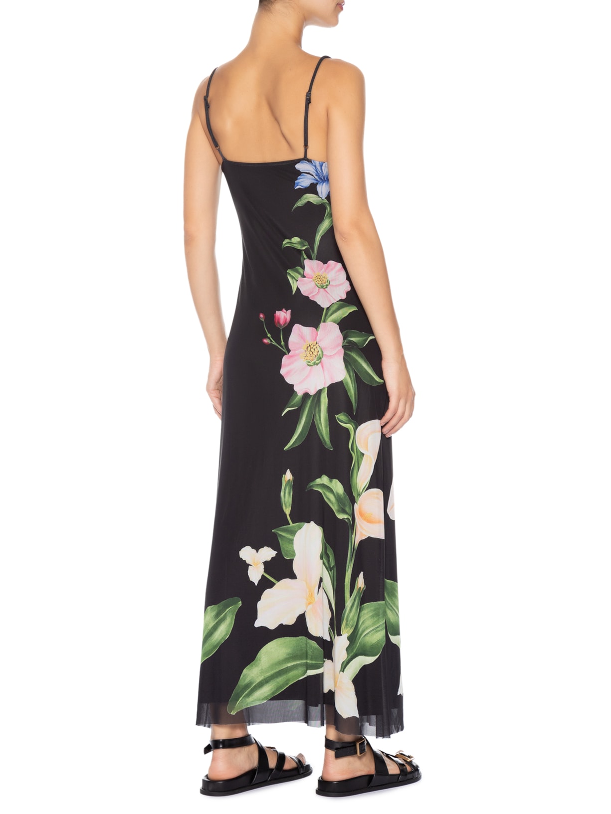 Vestido Tule Ombro Só Céu De Flor Preto Farm