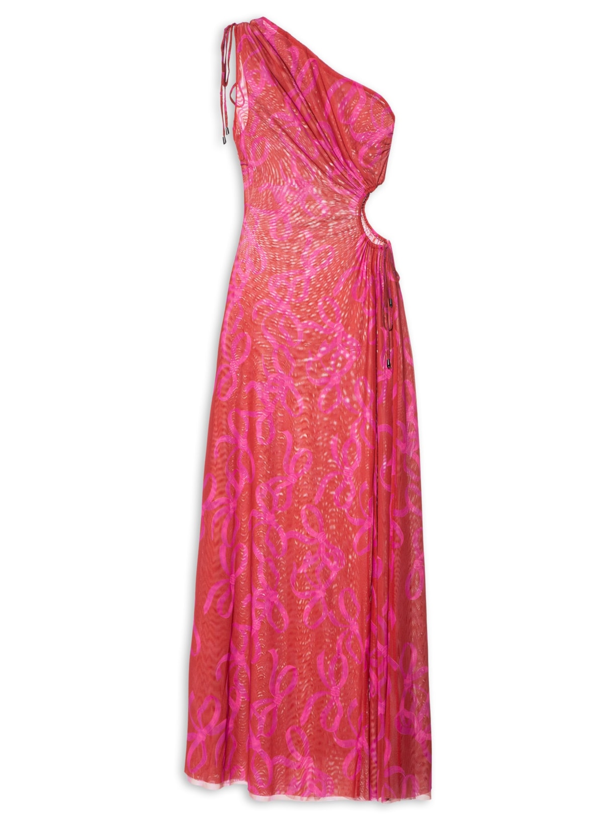 Vestido Tule Ombro Só Laços - Vermelho