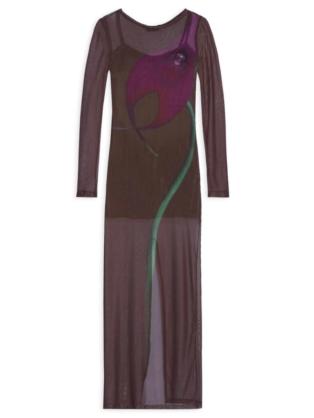 Vestido Tule Orquídea - Marrom