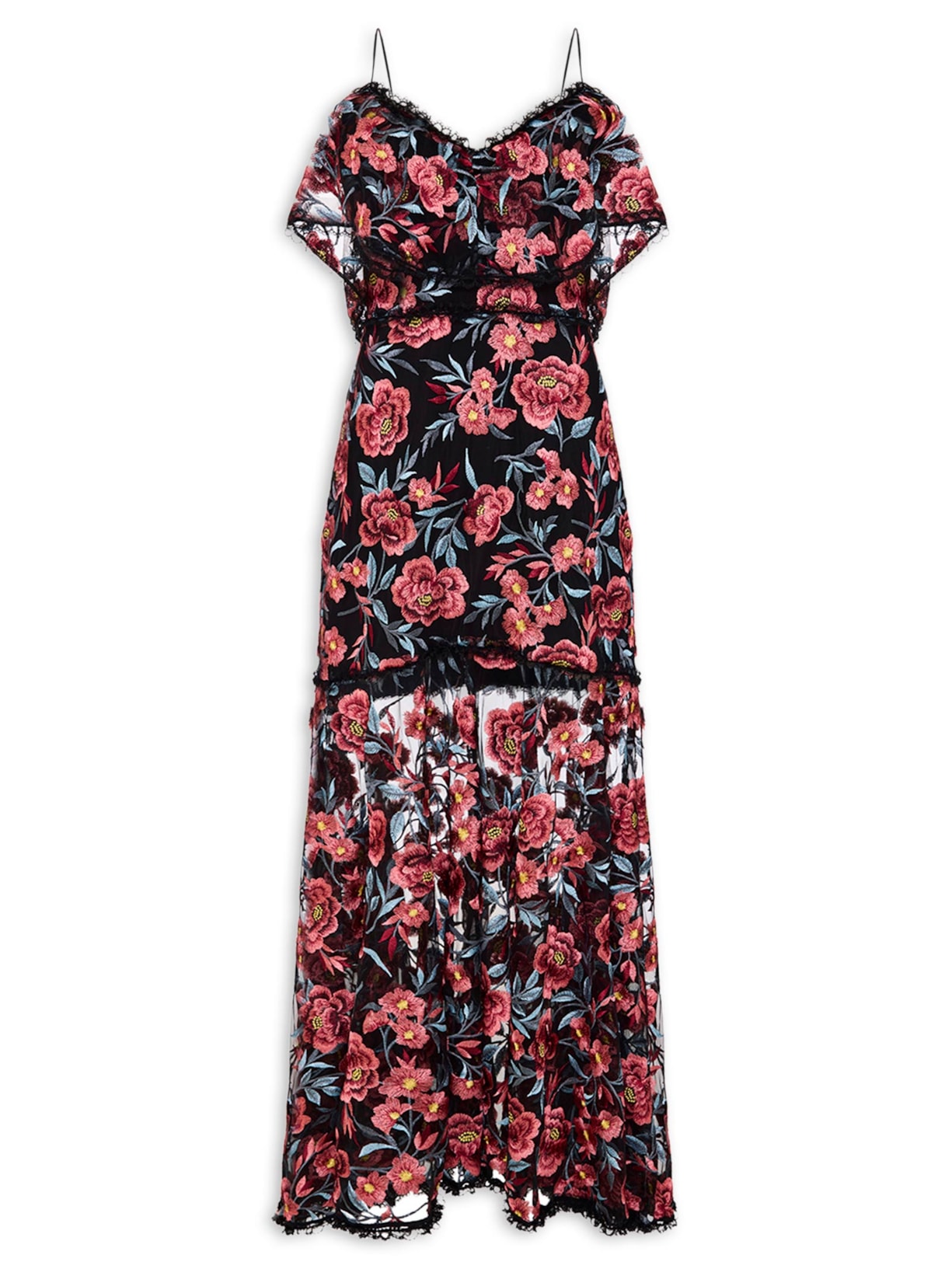Vestido Tule Rosier V27 Preto Mixed