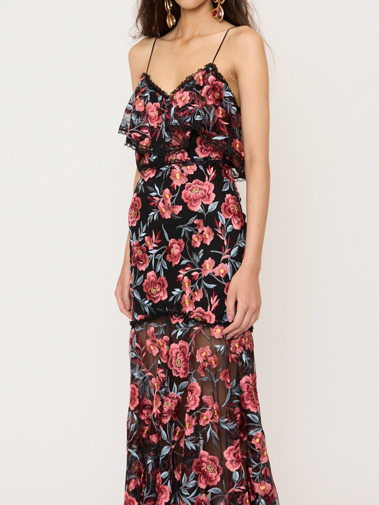 Vestido Tule Rosier V27 Preto Mixed