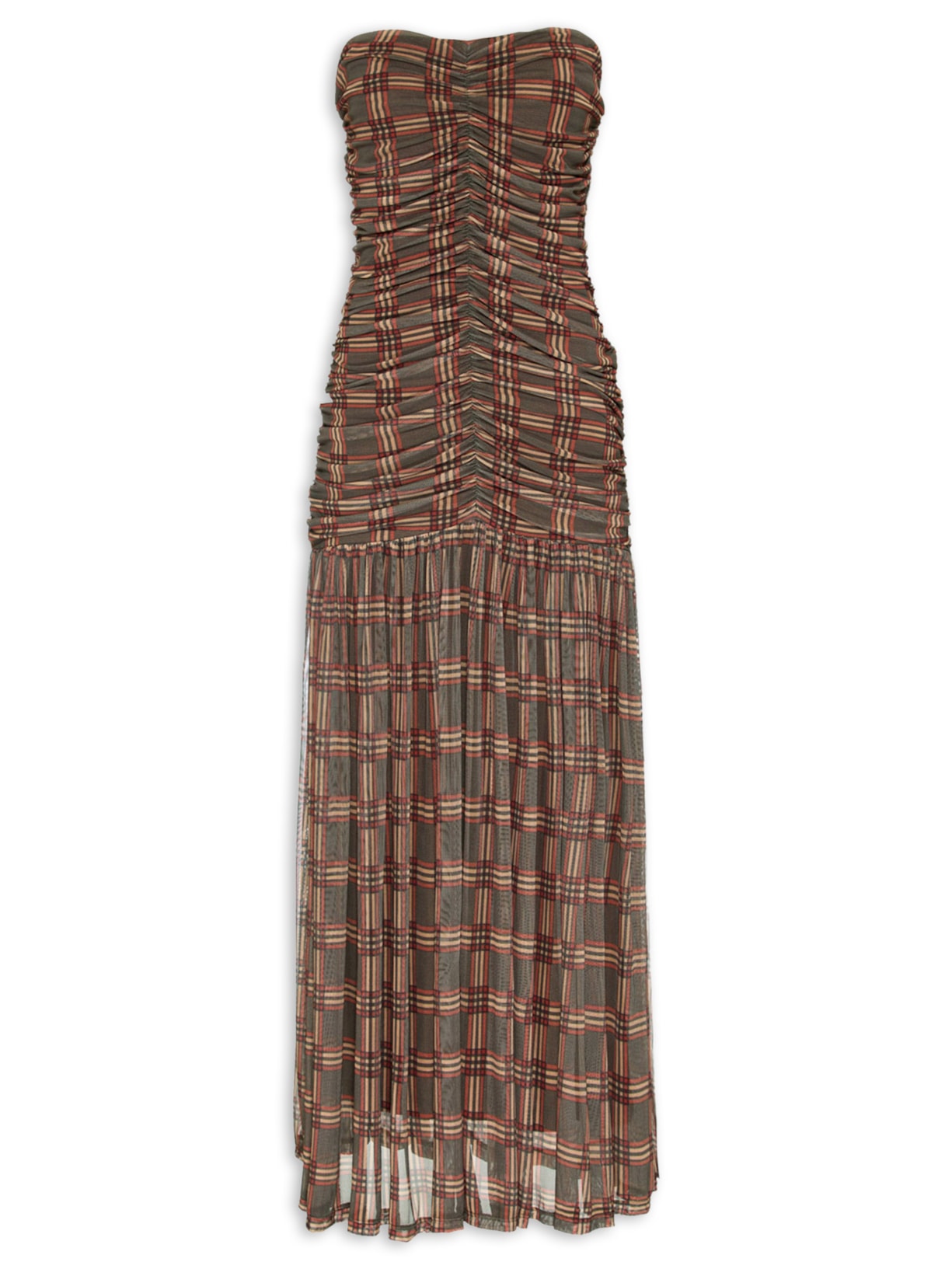 Vestido Tule Scotland I26 - Marrom