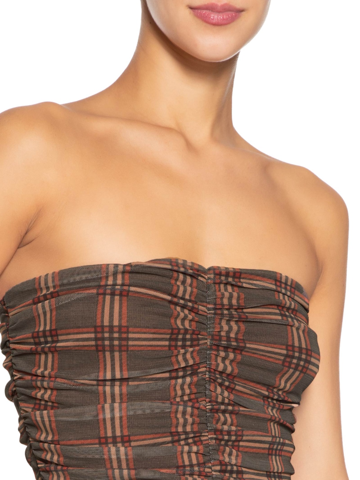 Vestido Tule Scotland I26 Marrom Mixed