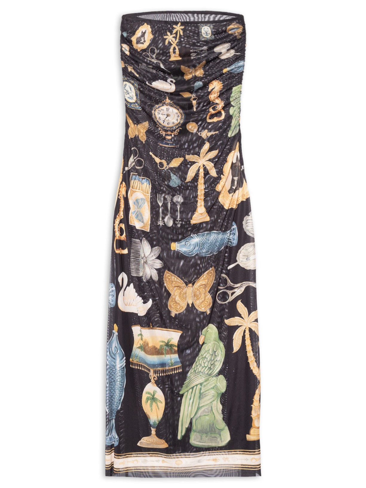 Vestido Tule Sem Alça Bibelô - Preto