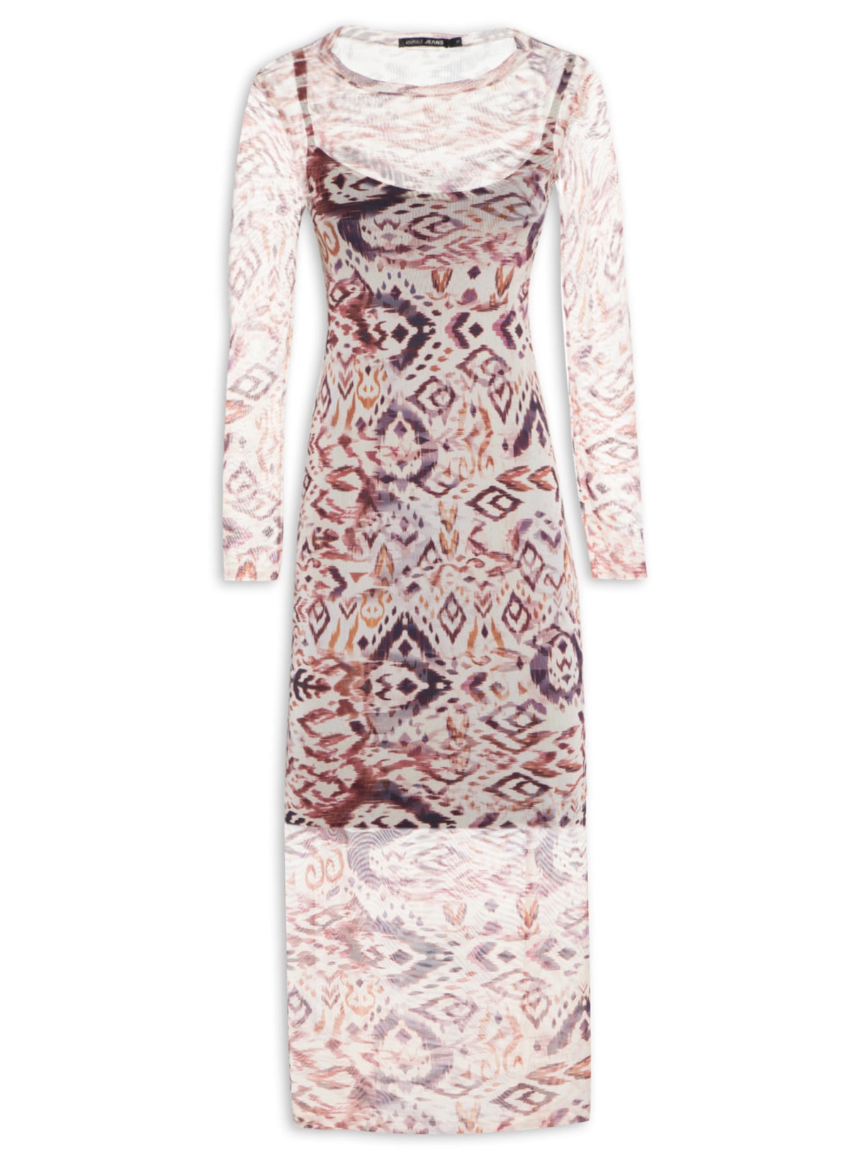 Vestido Tule Tapeçaria Marfim - Bege