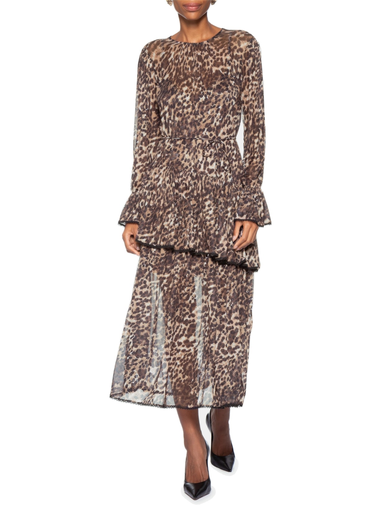 Vestido Tule Wild V27 Animal Print Mixed