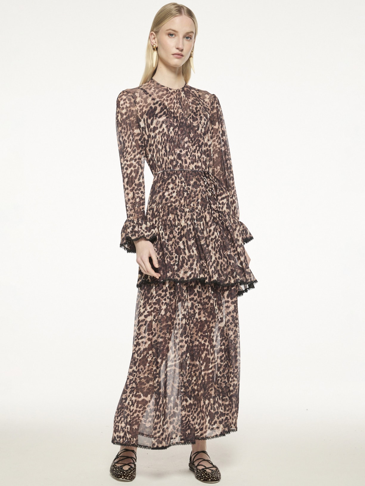 Vestido Tule Wild V27 Animal Print Mixed