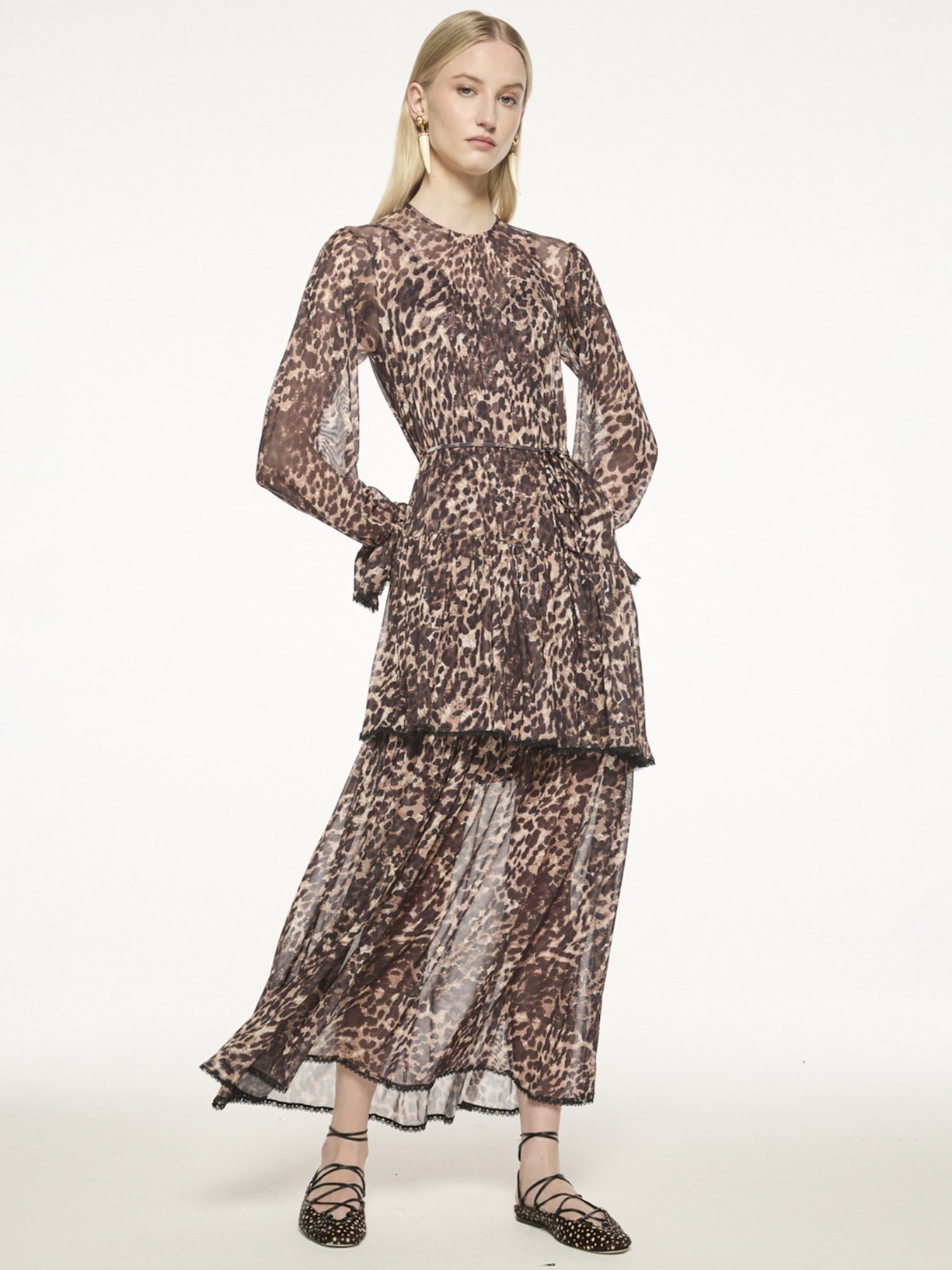 Vestido Tule Wild V27 Animal Print Mixed