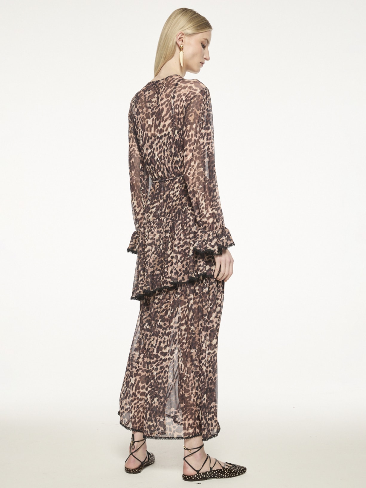 Vestido Tule Wild V27 Animal Print Mixed