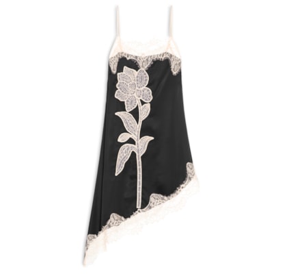 Vestido Túnica Artesanal Floral Renda - Preto