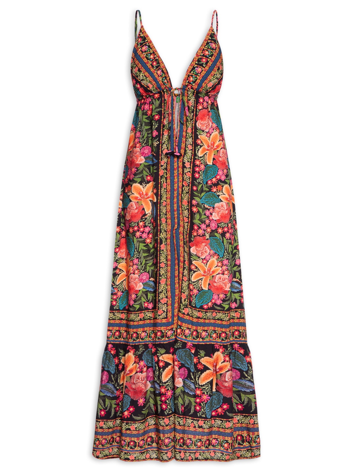 Vestido Túnica Bordadeira - Preto