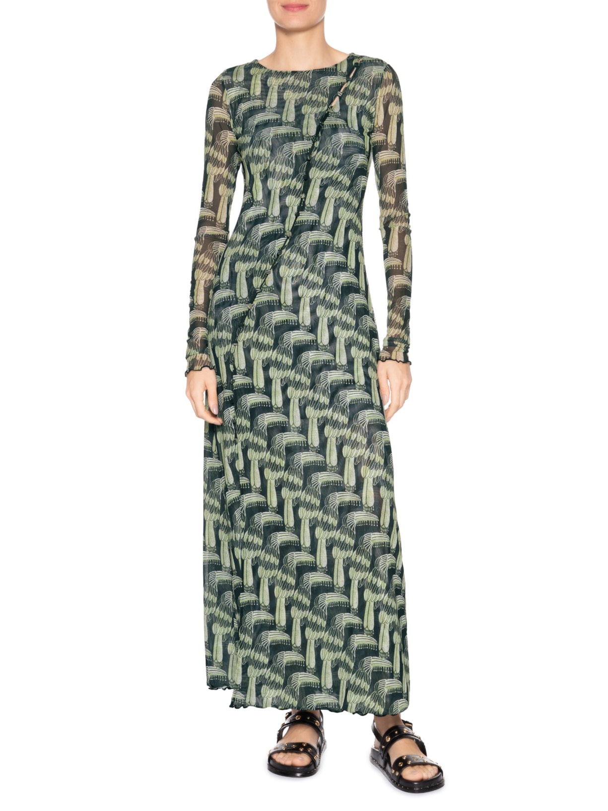 Vestido Túnica Botões Tucanário Preto Farm