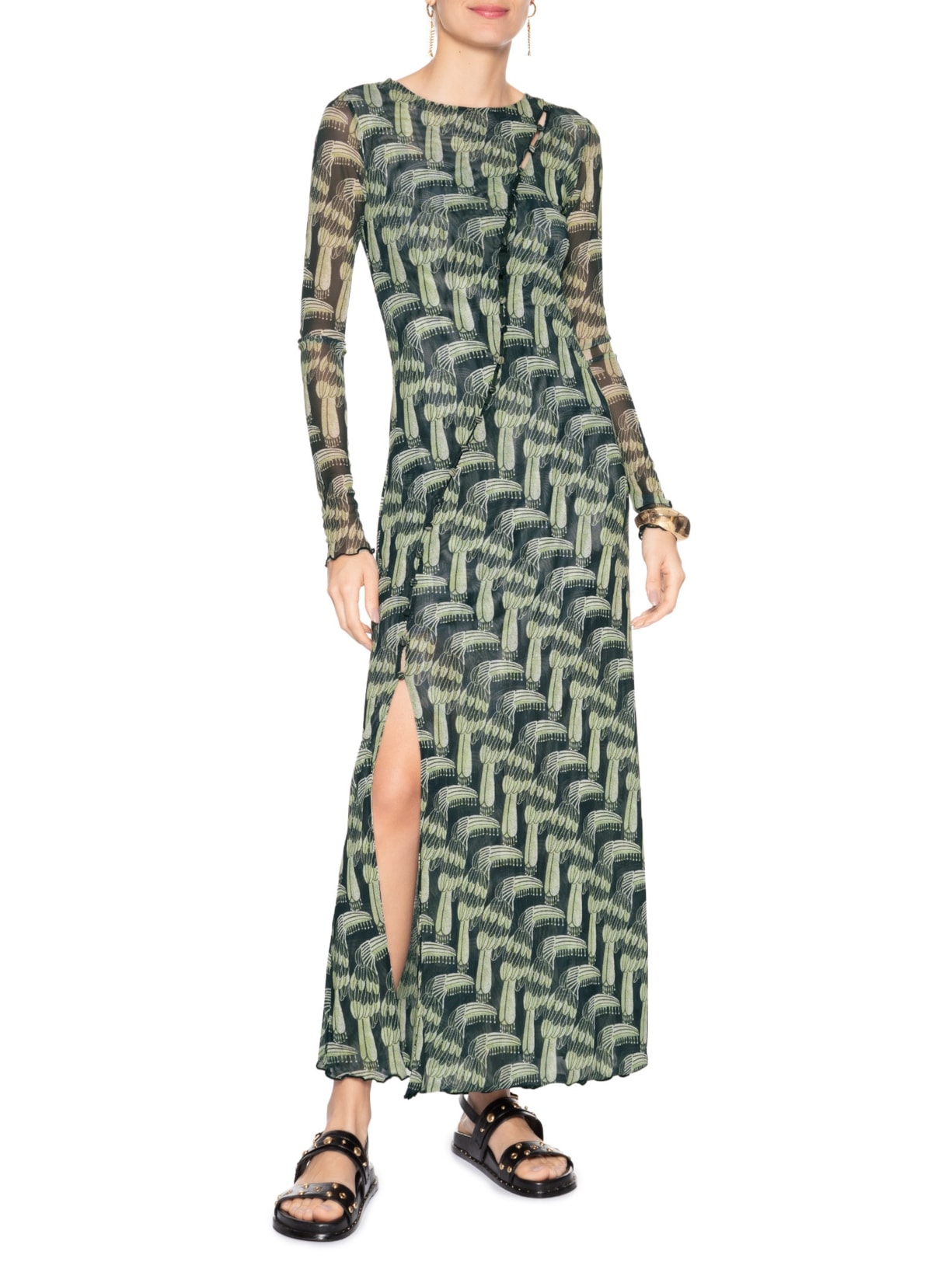 Vestido Túnica Botões Tucanário Preto Farm