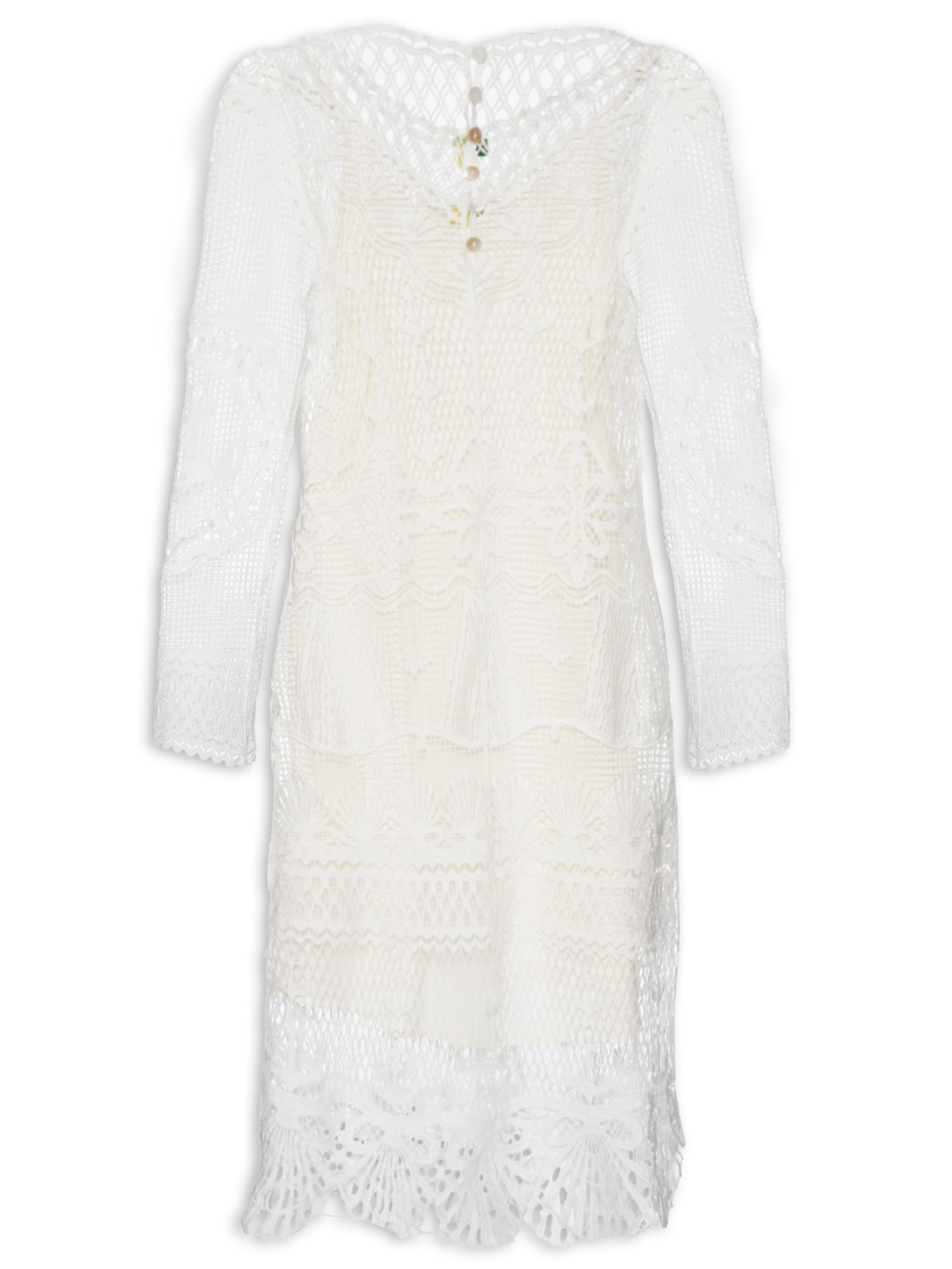 Vestido Túnica Guipure - Branco