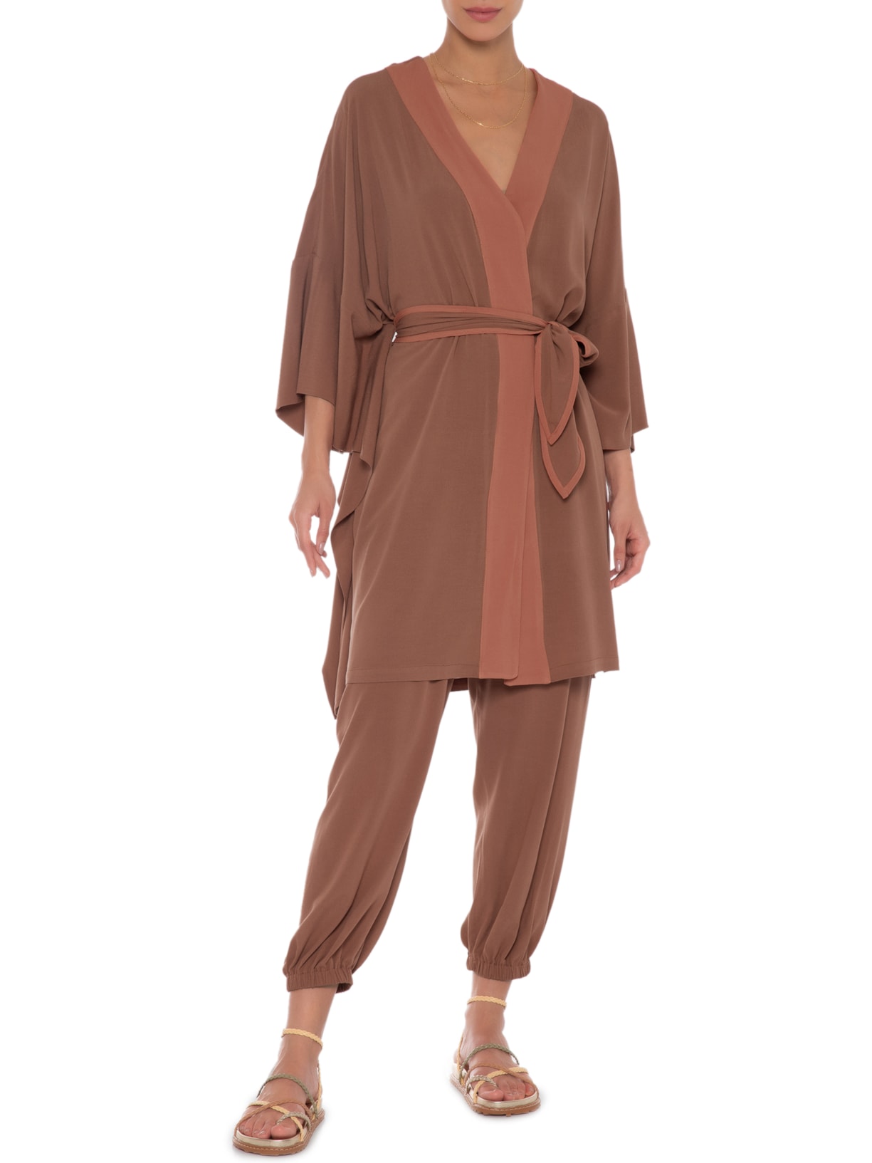 Vestido Túnica Marrom Anpo